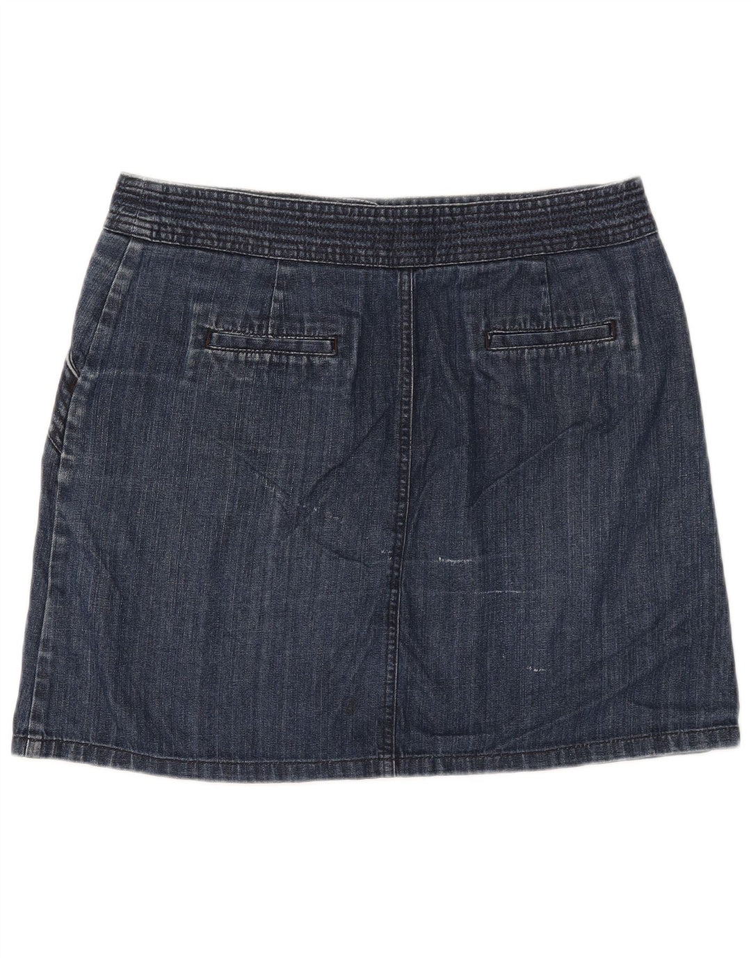 Saia jeans feminina BODEN Reino Unido 14 grande W32 algodão azul marinho