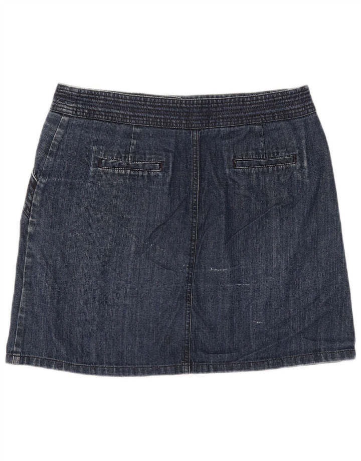 Saia jeans feminina BODEN Reino Unido 14 grande W32 algodão azul marinho