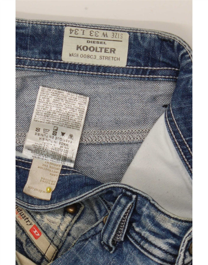 Diesel Masculino Koolter Straight Jeans W33 L34 Azul Algodão