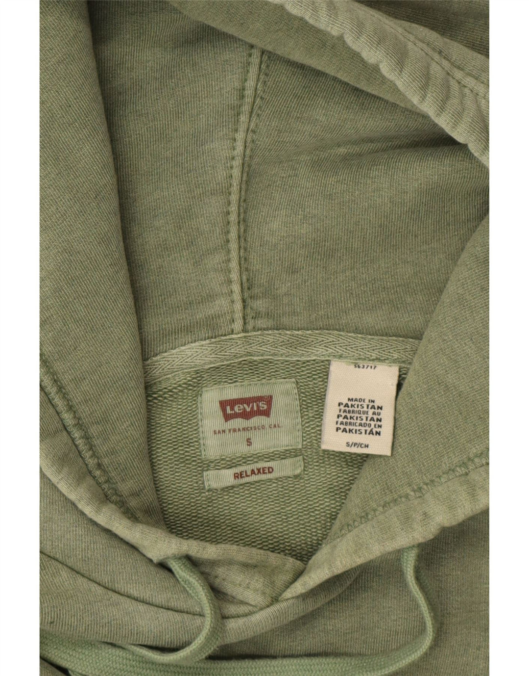 LEVI'S Mens Relaxed Fit Graphic Hoodie Jumper Small Green Colourblock Vintage Levi's and Second-Hand Levi's from Messina Hembry 