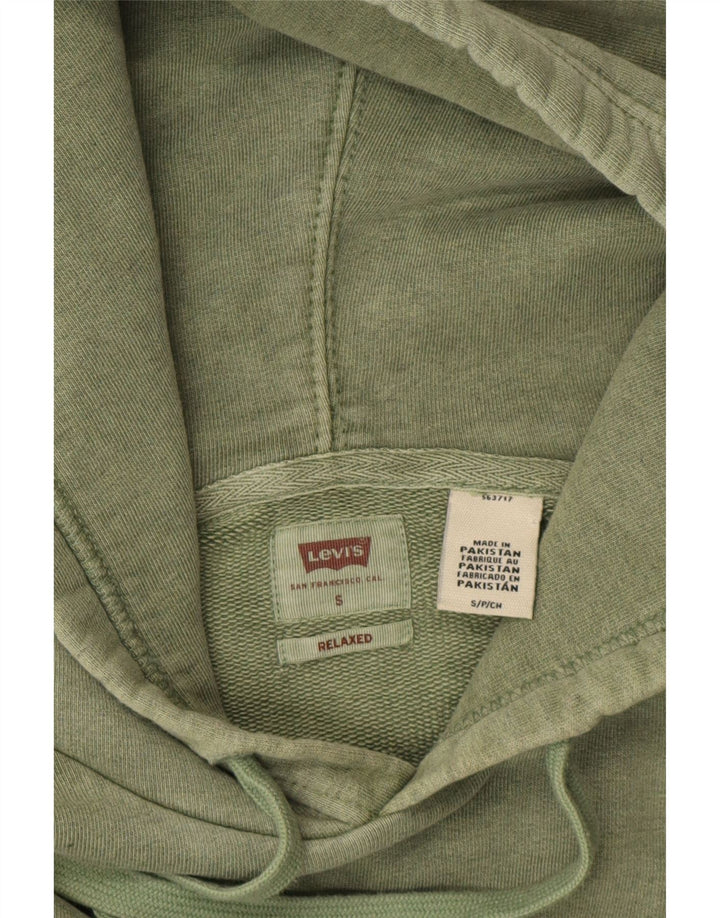 LEVI'S Mens Relaxed Fit Graphic Hoodie Jumper Small Green Colourblock Vintage Levi's and Second-Hand Levi's from Messina Hembry 