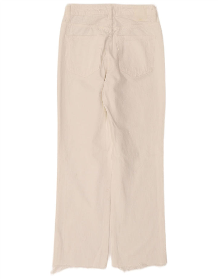 Calça jeans reta feminina Zara EU 38 pequena W28 L28 algodão branco