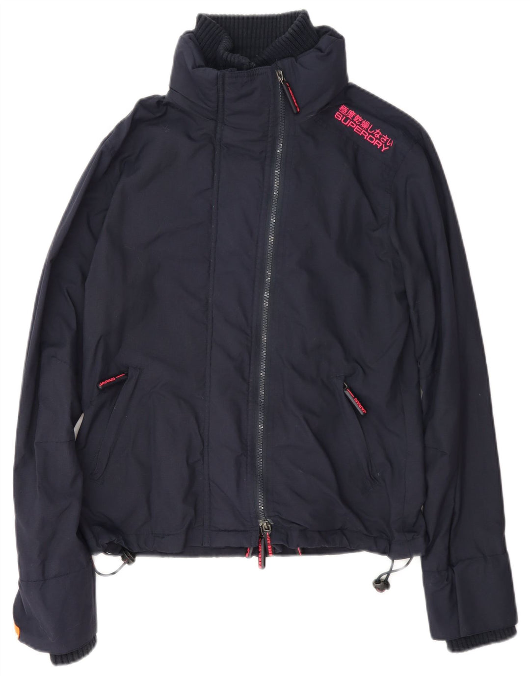 Jaqueta de chuva feminina Superdry UK 14 médio azul marinho nylon