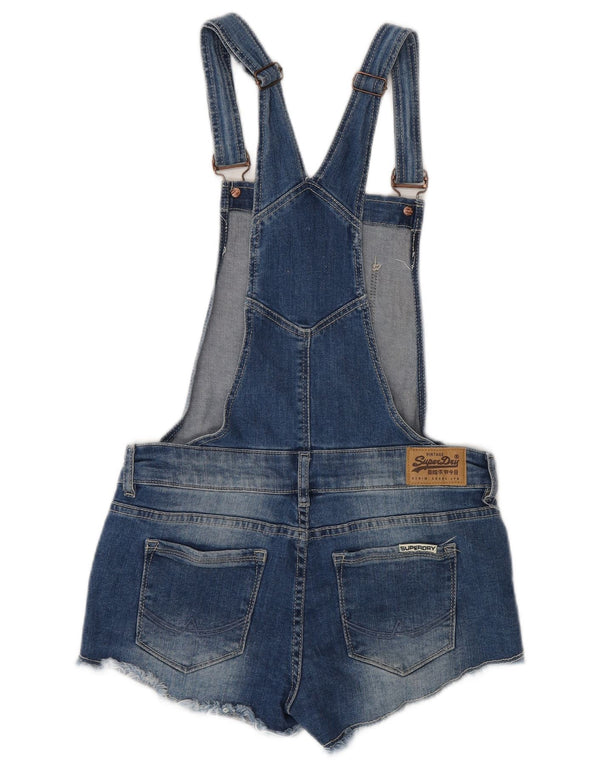 Shorts jeans feminino Superdry Dungarees pequeno W28 algodão azul