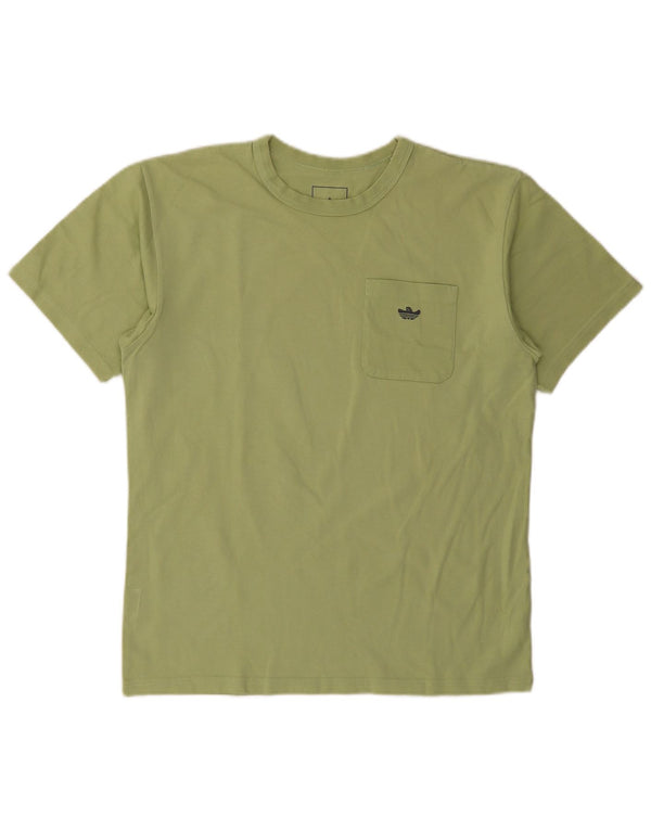 Adidas Mens Camiseta Top Médio Algodão Verde