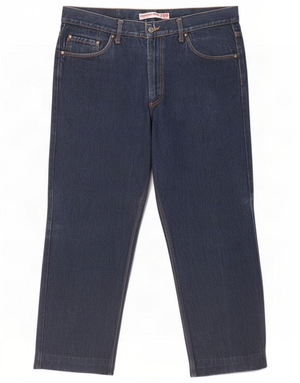 Carrera Mens Straight Jeans W38 L27 Azul Algodão