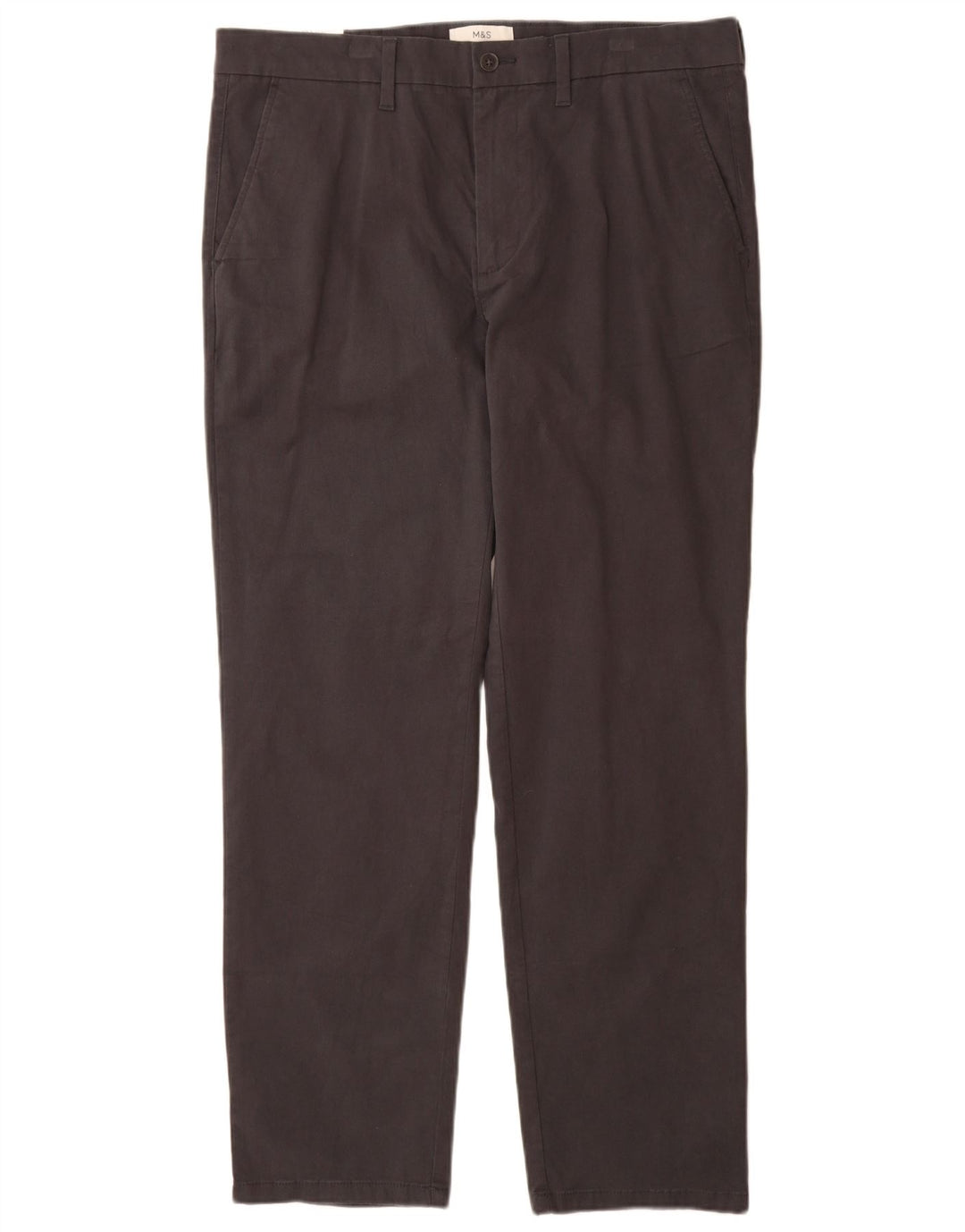 Calça Chino Masculina Marks & Spencer Regular Fit W36 L31 Algodão Cinza