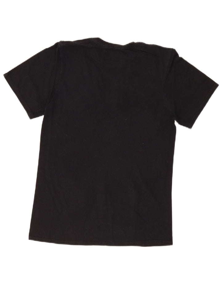 Camiseta masculina MITCHELL & NESS Los Angeles Lakers com estampa gráfica pequena preta