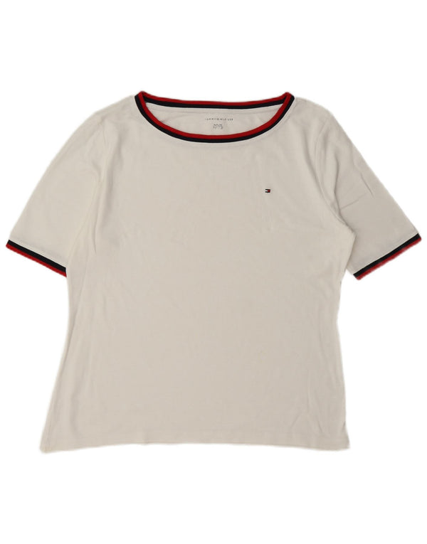 Tommy Hilfiger Camiseta feminina de manga curta regular fit Top UK 18 XL Branco