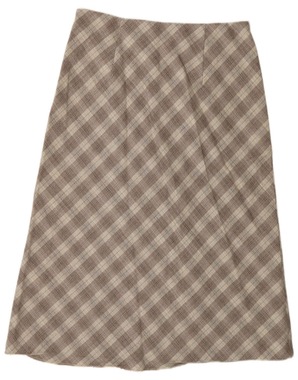 Elizabeth Ascot saia feminina evasê média W30 xadrez cinza