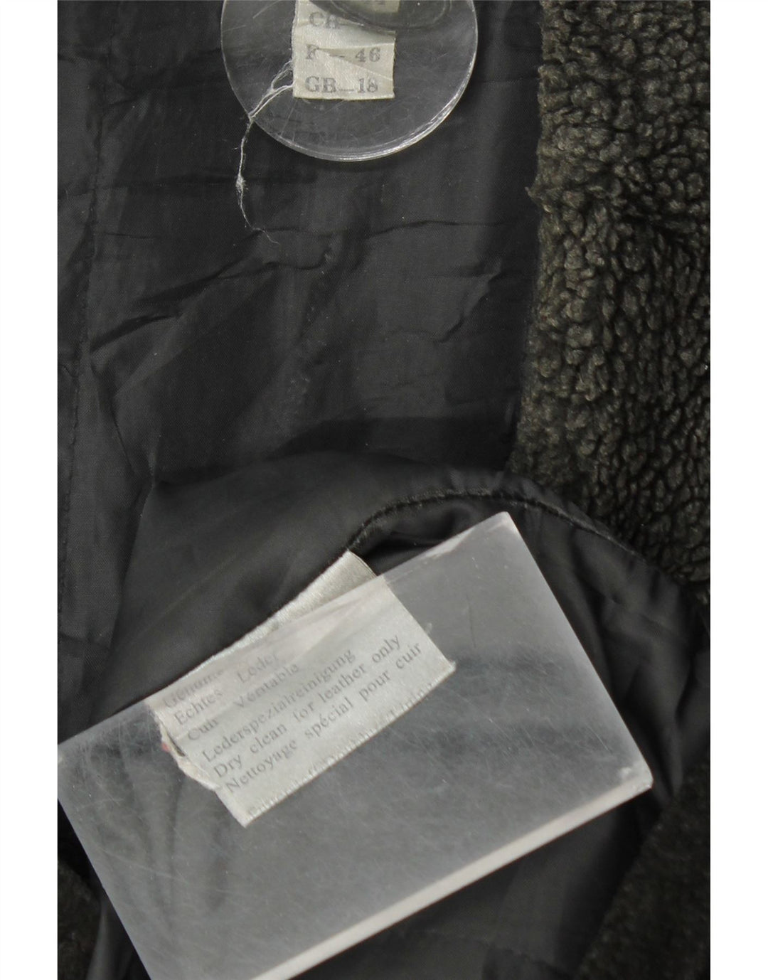 Sobretudo feminino de camurça VINTAGE UK 18 XL couro preto
