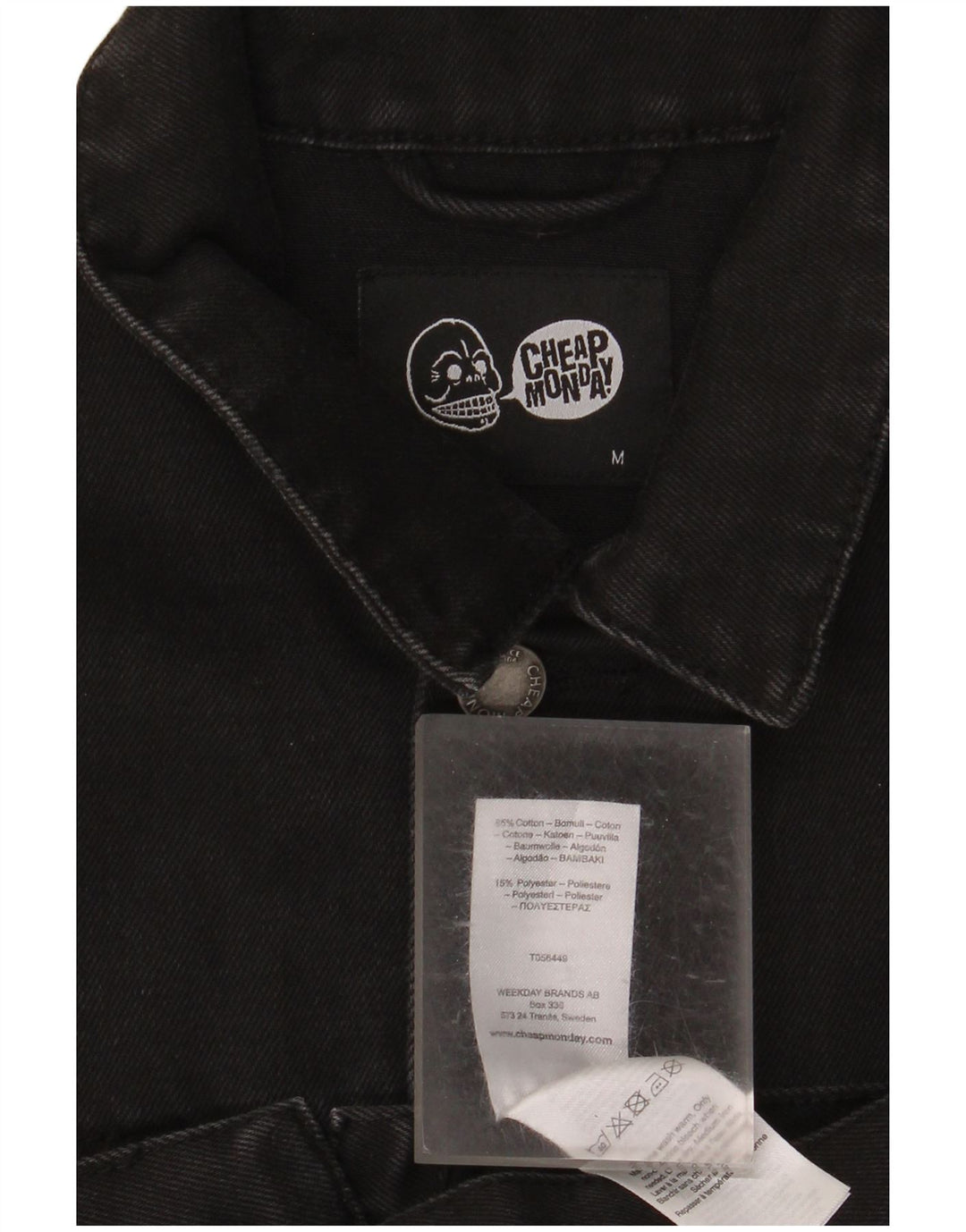Cheap Monday Mens Denim Gilet Reino Unido 38 Algodão Preto Médio
