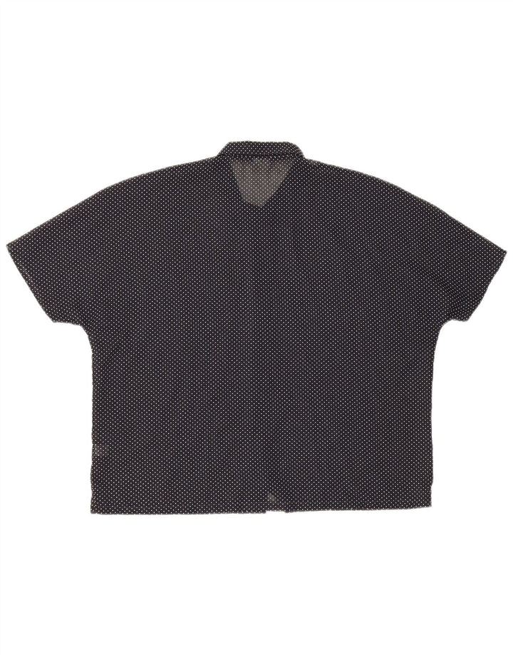 Camisa feminina de manga curta Benetton UK 20 2XL poliéster manchado preto