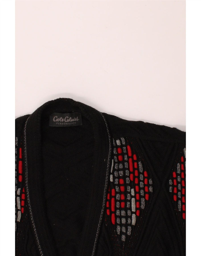 CARLO COLUCCI Mens Cardigan Sweater XL Black Argyle/Diamond Vintage Carlo Colucci and Second-Hand Carlo Colucci from Messina Hembry 
