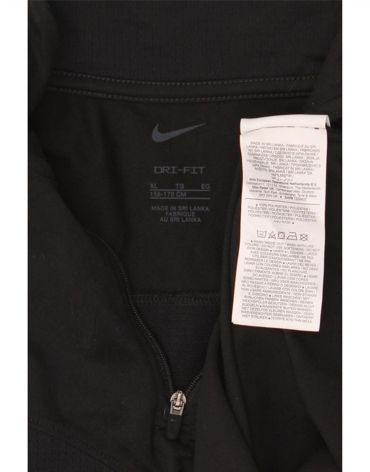 Nike Meninos Dri Fit Zip Neck Pullover Treino Top 13-14 Anos XL Preto