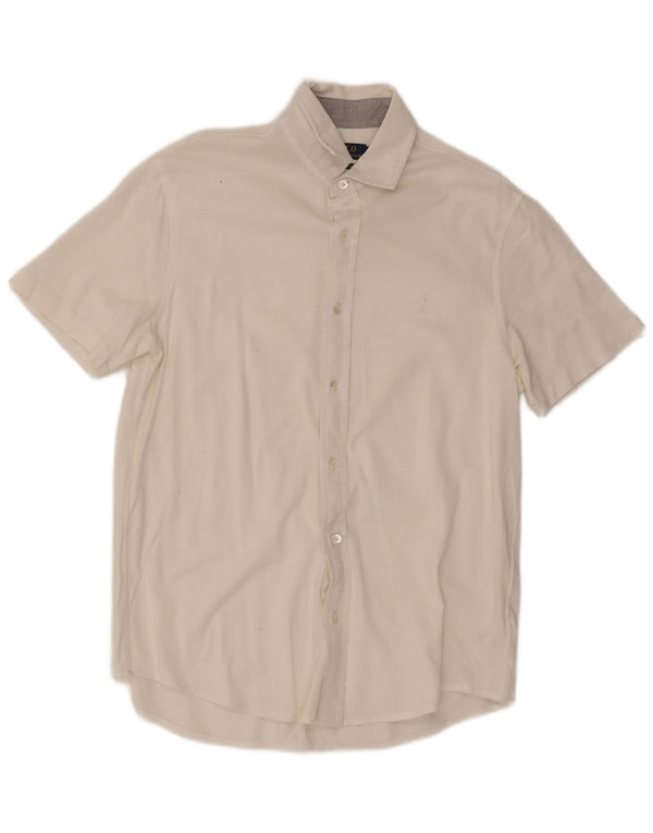 Polo Ralph Lauren Camisa masculina de manga curta slim fit médio algodão branco