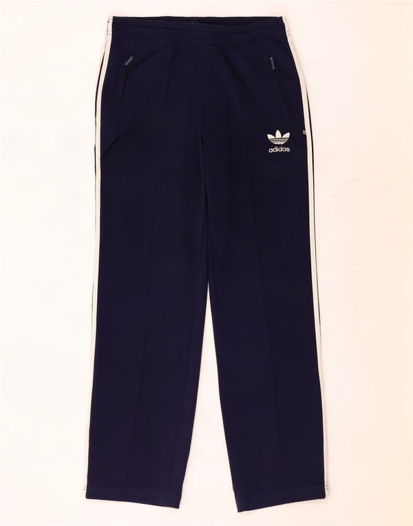 Calça de treino masculina Adidas UK 36/38 pequena azul marinho poliéster