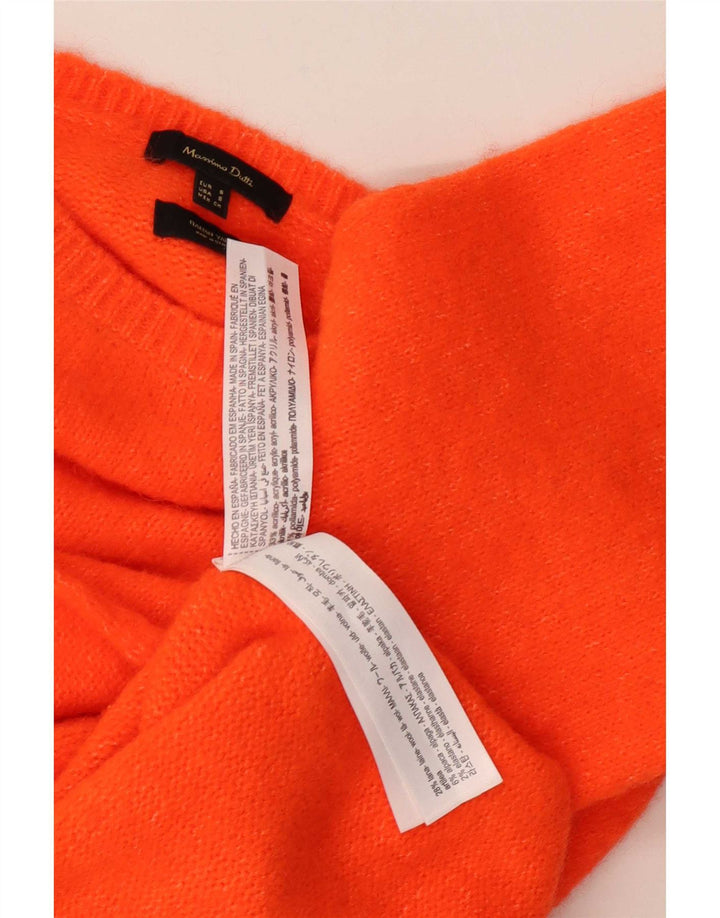 Suéter feminino Massimo Dutti com gola redonda grande, Reino Unido 10 pequeno laranja