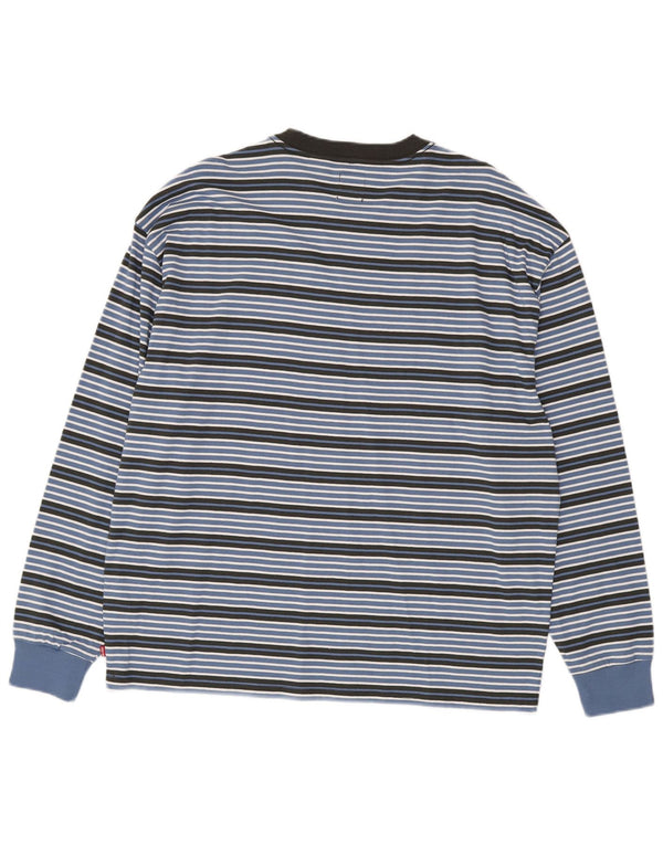 Levi's Mens Oversized Top Manga Longa Médio Listrado Azul Algodão