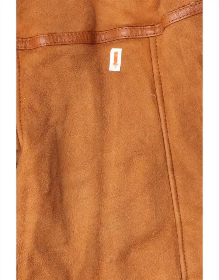 Jaqueta feminina vintage de shearling IT 42 Shearling bege médio