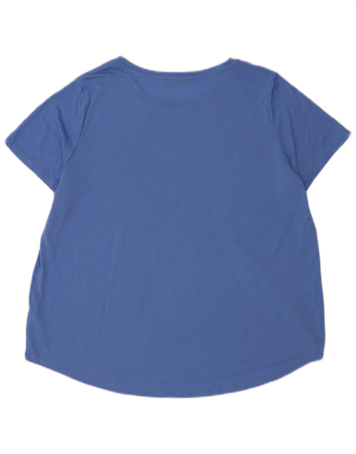 Camiseta feminina Marks & Spencer UK 20 2XL azul poliéster