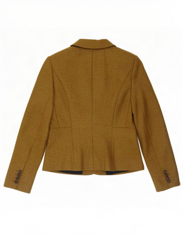 Jaqueta blazer feminina de 2 botões Hobbs Reino Unido 12 lã bege médio