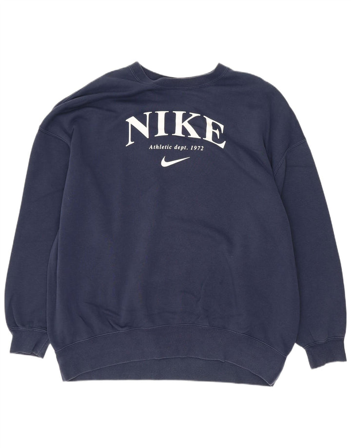 Moletom Nike masculino gráfico oversized Jumper XS azul marinho algodão