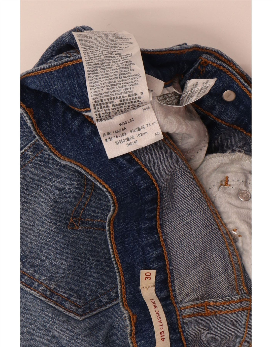 Calça jeans feminina LEVI'S 415 Bootcut W30 L32 azul algodão