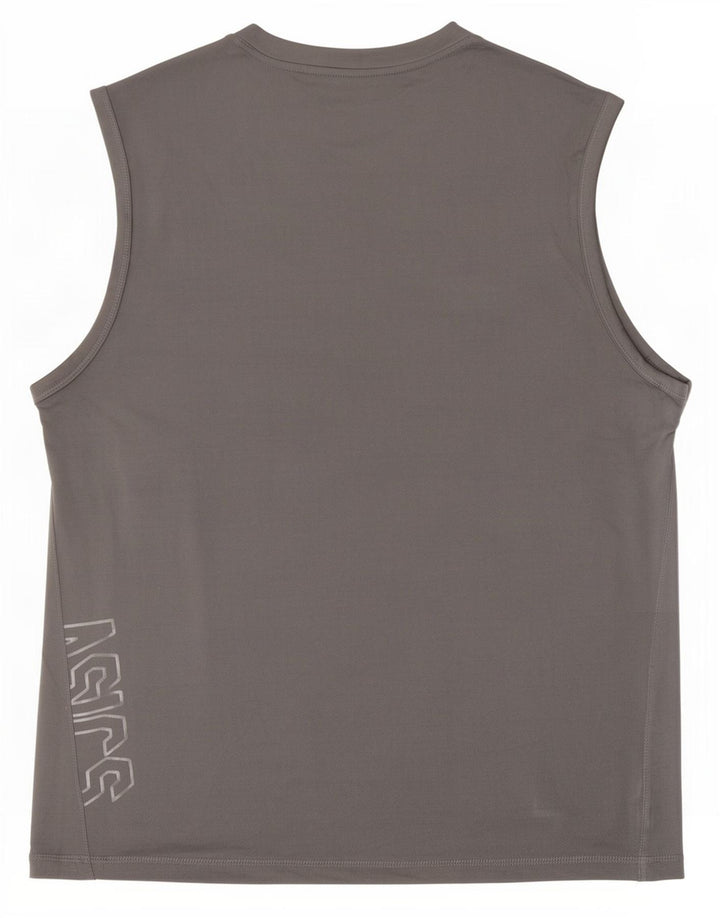 Asics Mens Graphic Vest Top Grande Cinza Poliéster