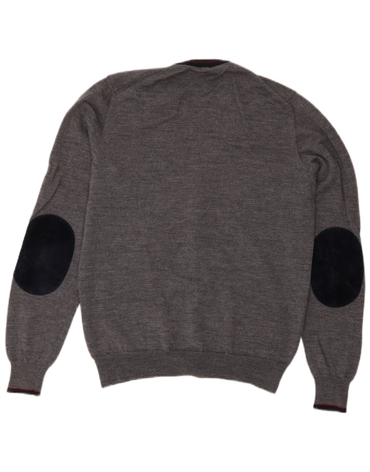 Suéter cardigã feminino Trussardi Jeans UK 14 cinza médio