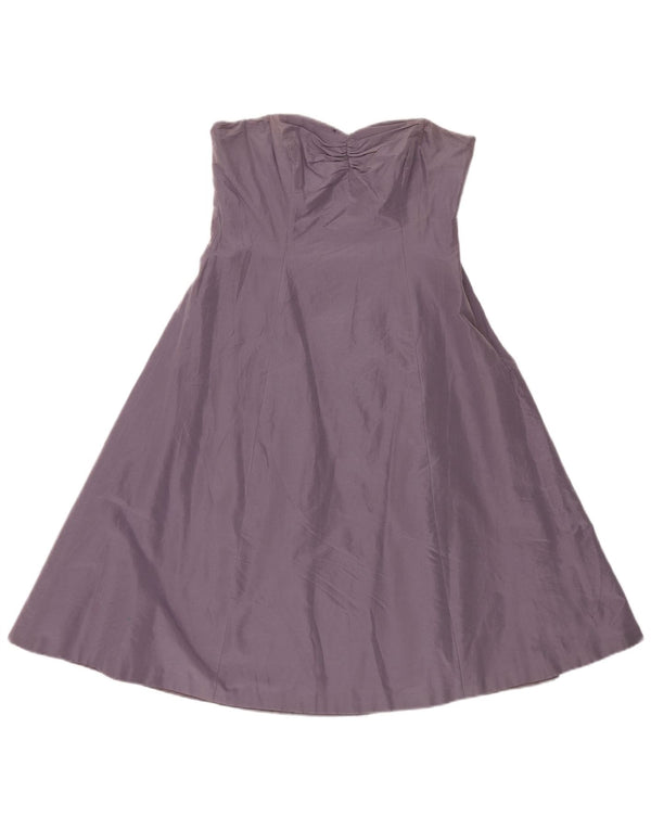 Vestido feminino sem alças Coast UK 14 algodão roxo médio