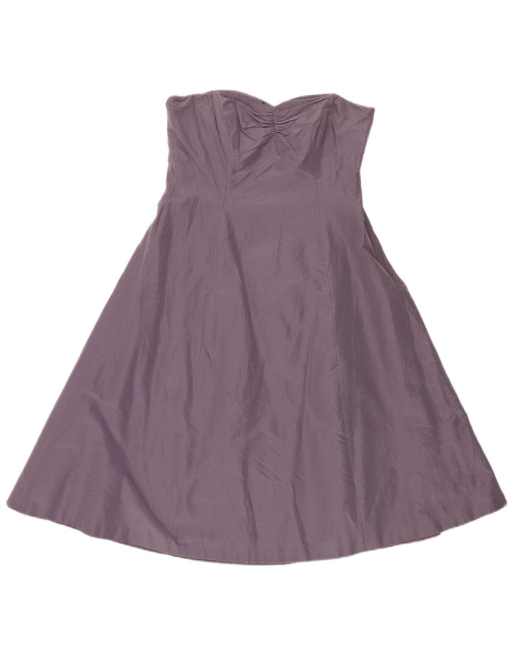 Vestido feminino sem alças Coast UK 14 algodão roxo médio