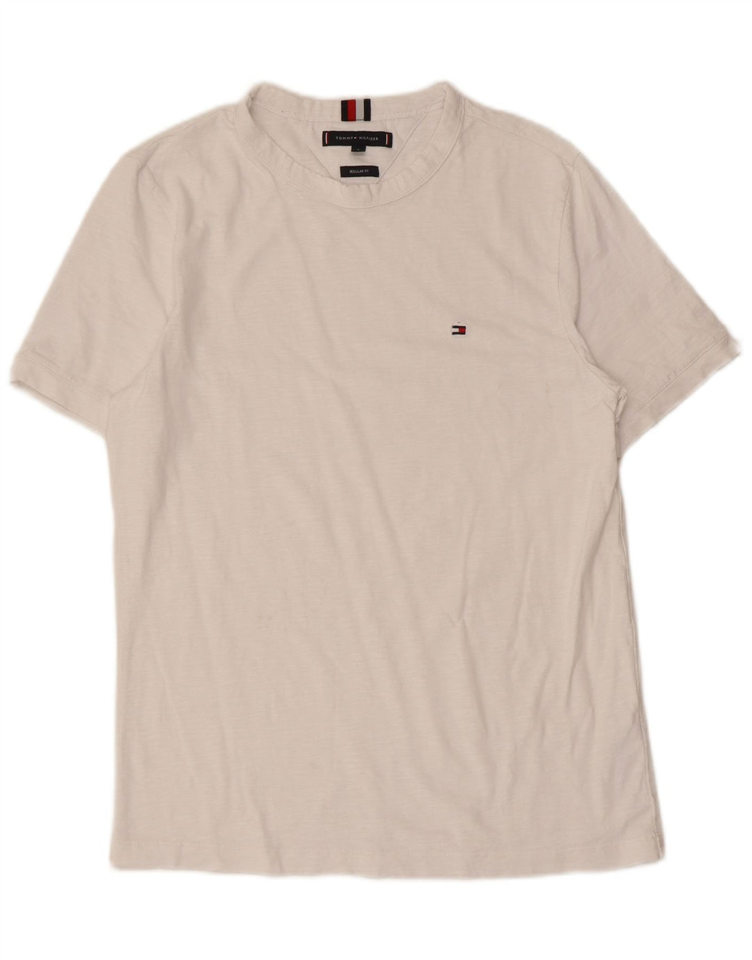 Tommy Hilfiger Camiseta masculina regular fit top pequeno algodão branco