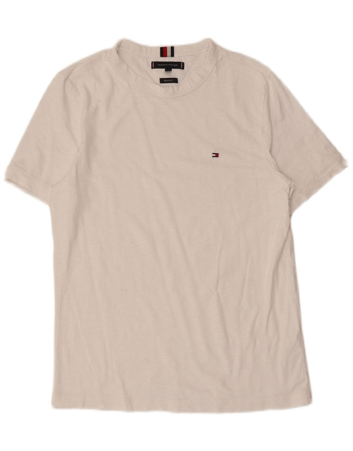 Tommy Hilfiger Camiseta masculina regular fit top pequeno algodão branco