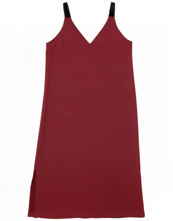 Vestido deslizante feminino Marks & Spencer Reino Unido 12 bloco colorido médio Borgonha