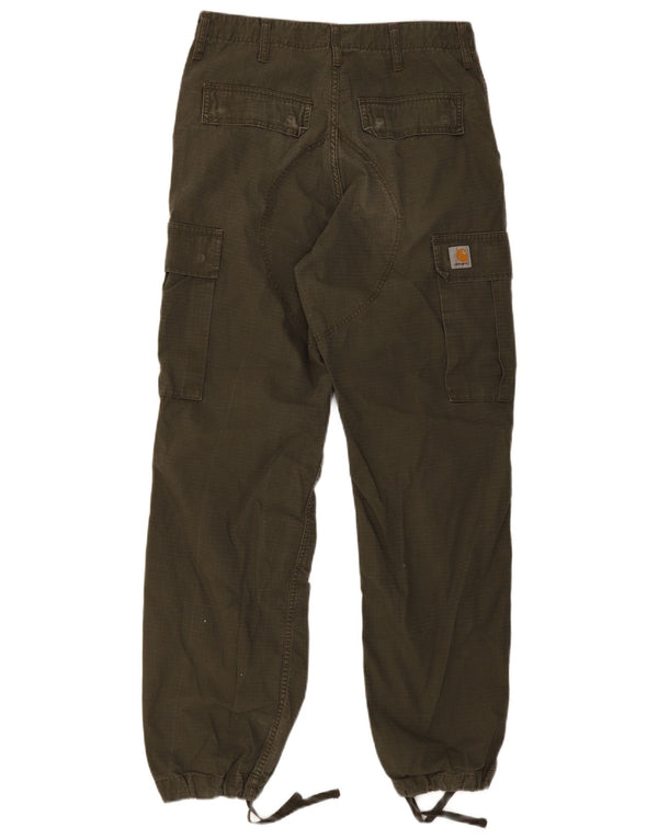 Carhartt Mens Joggers Cargo Calças W30 L34 Algodão Verde