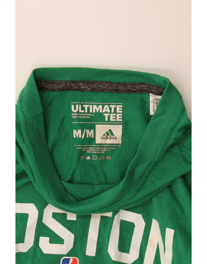 Adidas Mens Boston Celtics Graphic Top Manga Longa Médio Verde Poliéster