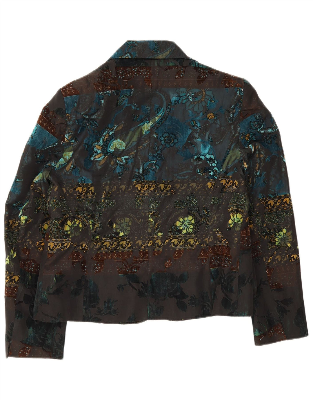 Jaqueta blazer feminina Vogue com 3 botões Reino Unido 14 grande floral multicolorido