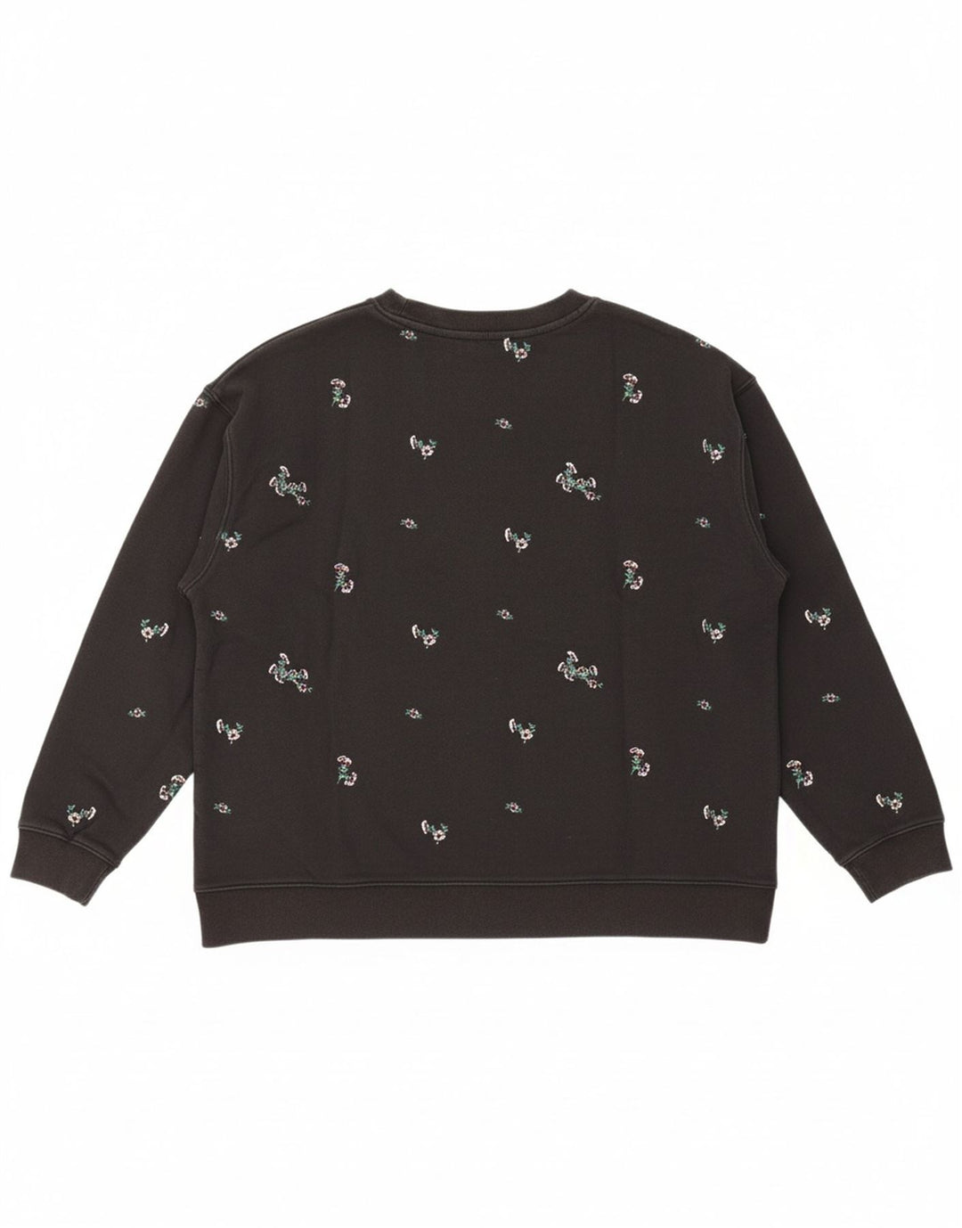 Moletom oversized feminino LEVI'S UK 18 XL preto floral algodão