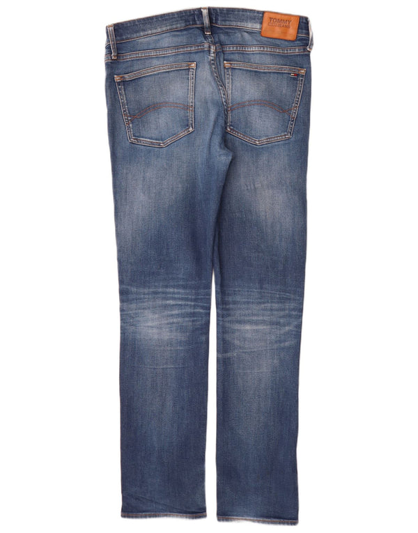 Jeans retos masculinos Tommy Hilfiger W36 L34 algodão azul