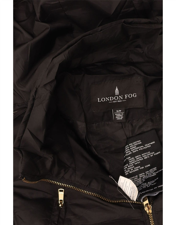 Jaqueta acolchoada com capuz feminina LONDON FOG UK 10 poliéster preto pequeno