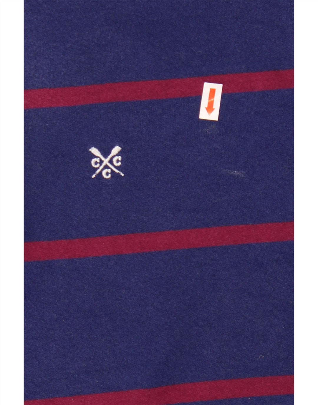 CREW CLOTHING Suéter feminino com capuz Reino Unido 16 grande listrado azul marinho