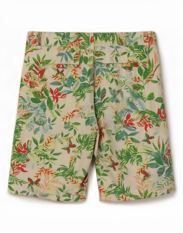 Shorts Chino Feminino Benetton UK 12 Médio W32 Algodão Floral Multicolorido