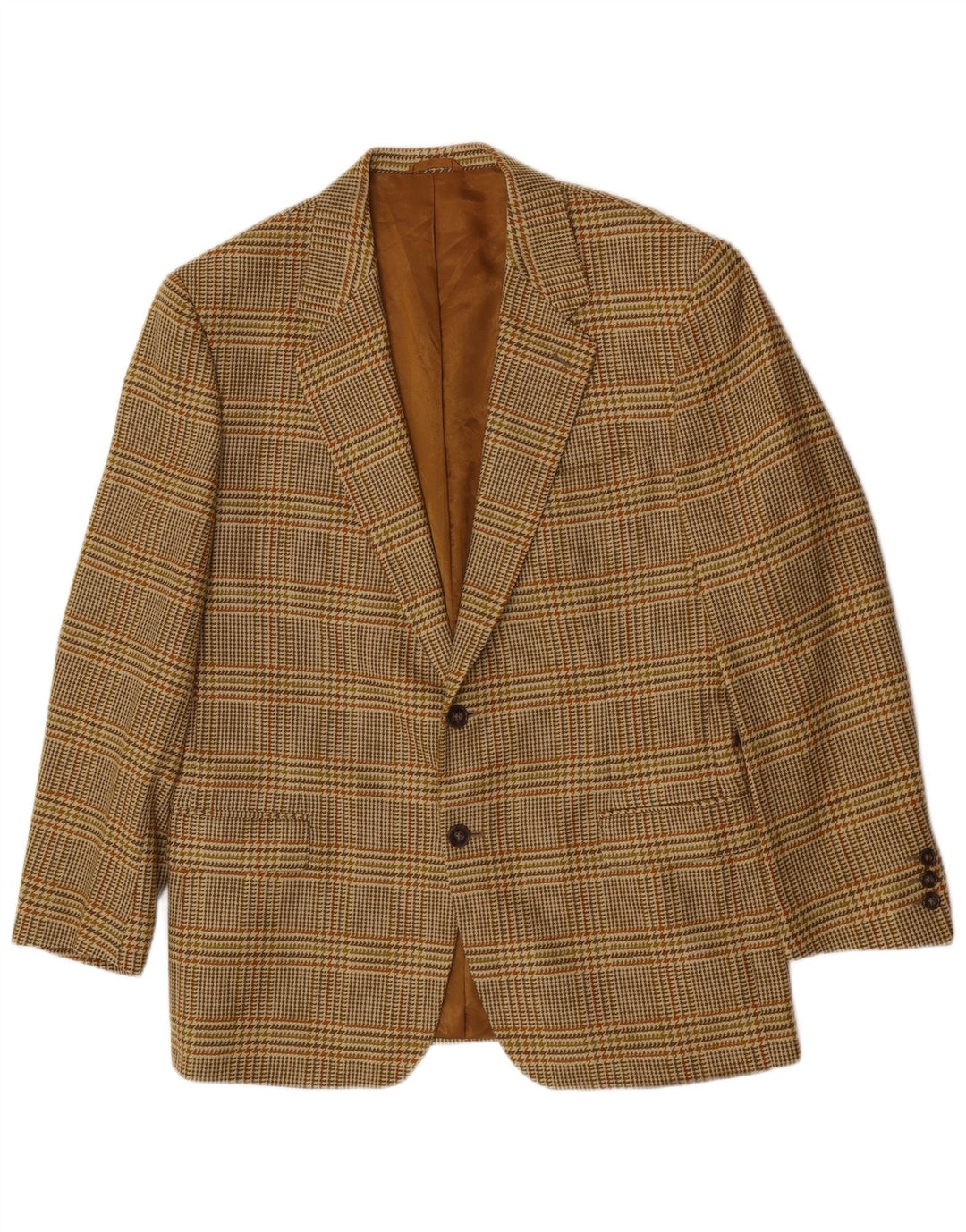 Jaqueta blazer masculina de 2 botões Henry Cottons IT 50 grande marrom houndstooth