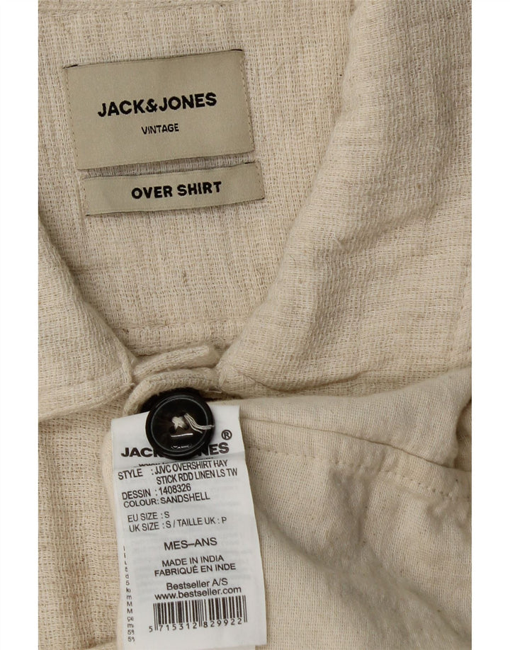 Camiseta masculina Jack & Jones pequena bege linho