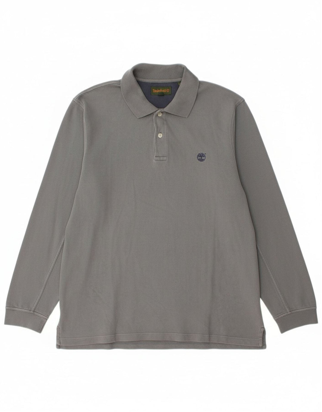 Camisa polo masculina de manga comprida Timberland grande algodão cinza