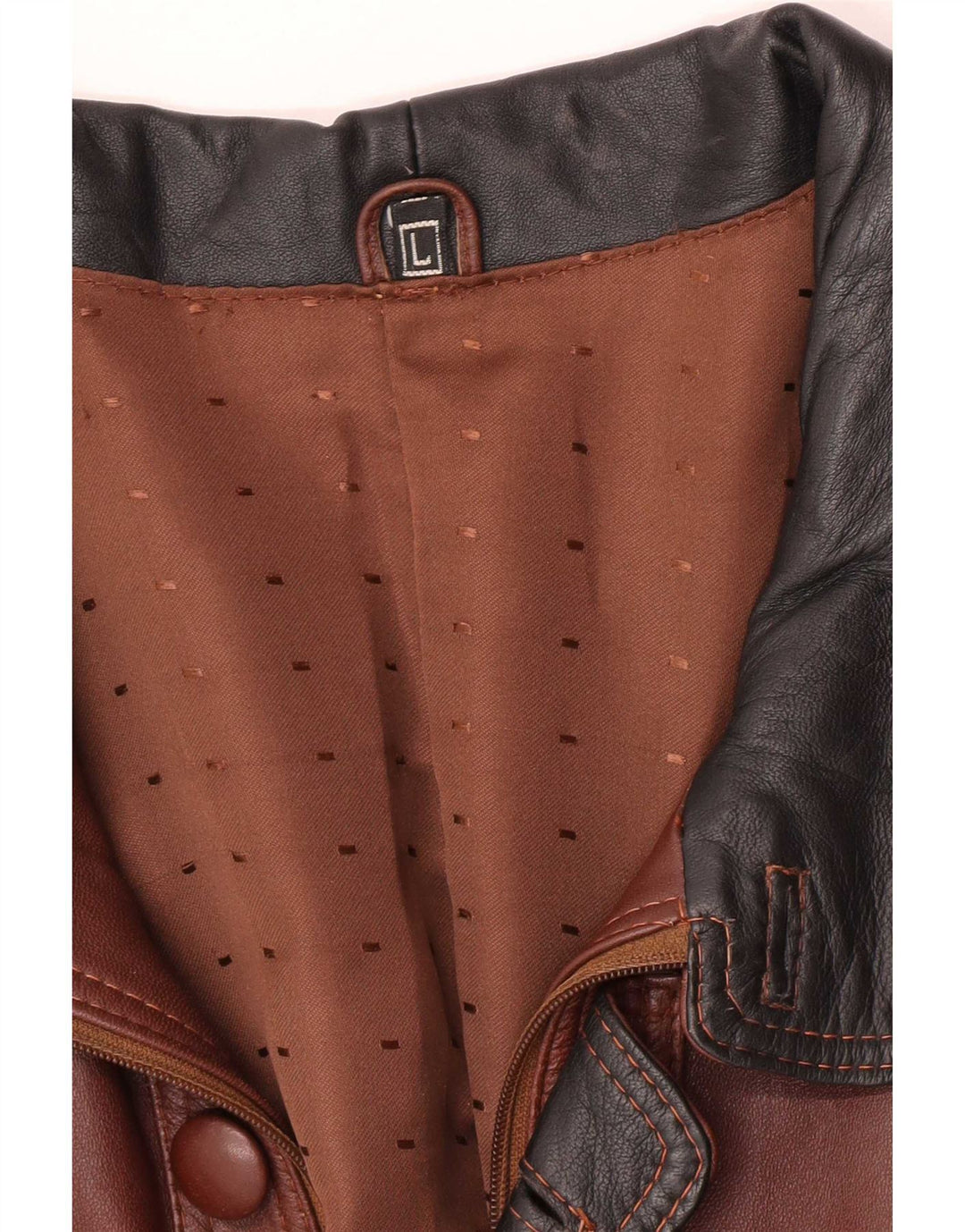 Jaqueta de couro bomber masculina vintage Reino Unido 40 grande marrom