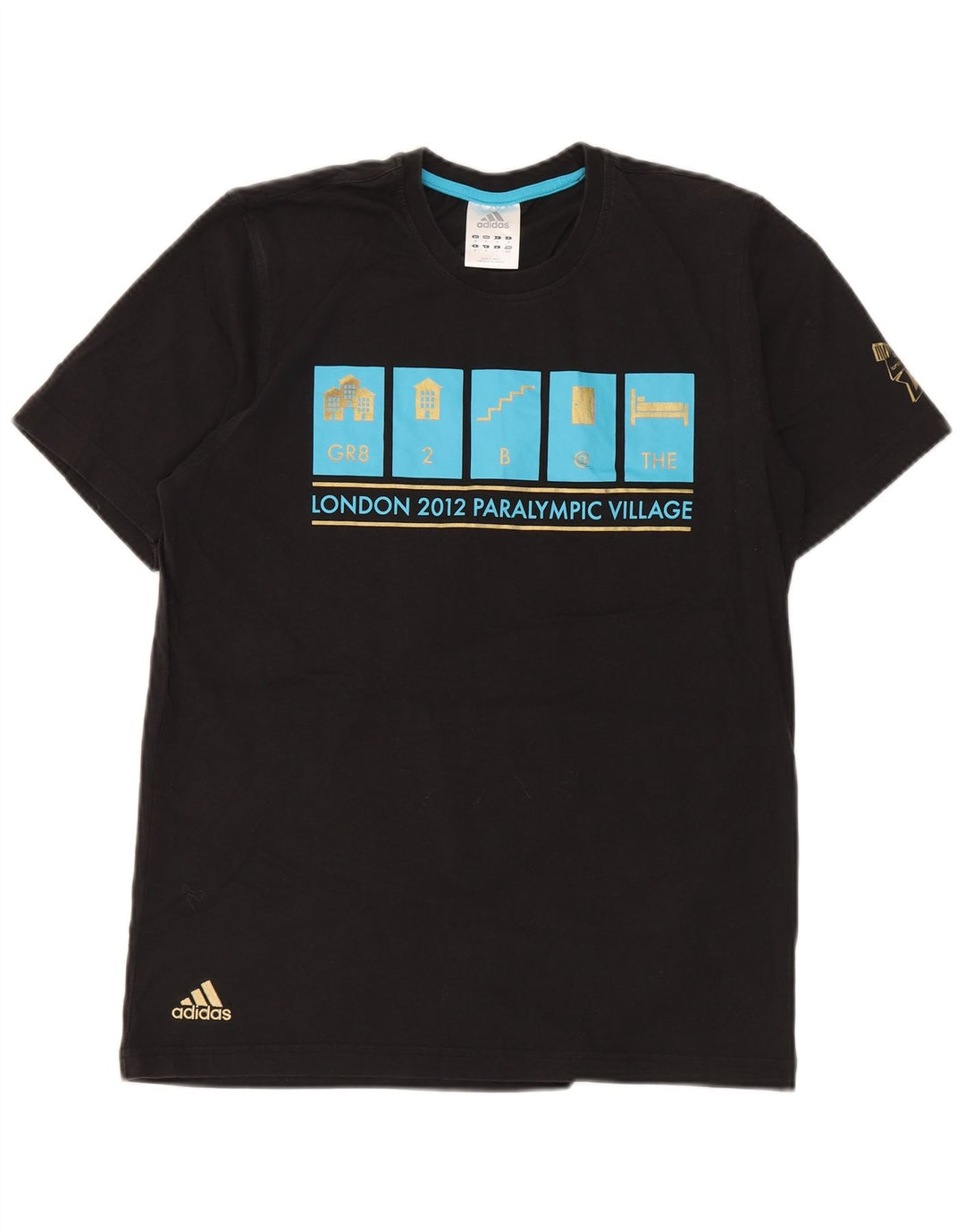 Adidas Mens Graphic T-Shirt Top Médio Algodão Preto
