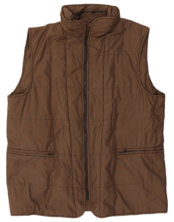Colete acolchoado com capuz masculino Henry Cottons IT 54 2XL poliéster guingão marrom