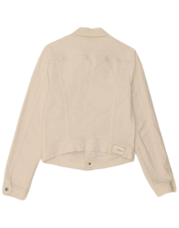 Jaqueta jeans feminina PEPE Jeans Crop UK 10 pequena branca